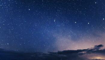 ai generado el noche cielo es lleno con estrellas y nubes foto