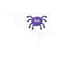 spider in spider web illustration vector