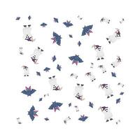 halloween pattern ghost with bat illustration vector