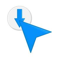 cursor click down arrow illustration vector