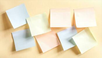 AI generated many different colored post it notes on a yellow background photo