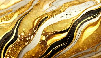 AI generated golden marble background, with black and white stripes photo