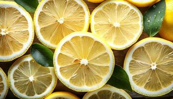 AI generated a close up of a bunch of lemons photo