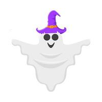 spooky hat witch in ghost illustration vector