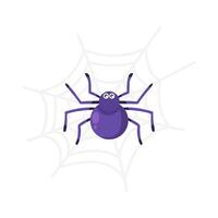 spider in spider web illustration vector