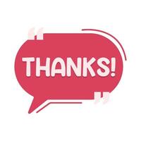 quotes thanks text in  speech bubble communication illustration vector