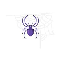 spider in spider web illustration vector