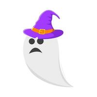 spooky hat witch in ghost illustration vector