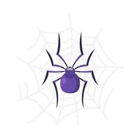 spider in spider web illustration vector