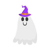 spooky hat witch in ghost illustration vector