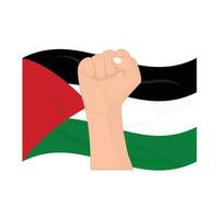 free palestine hand gesture with flag palestine illustration vector