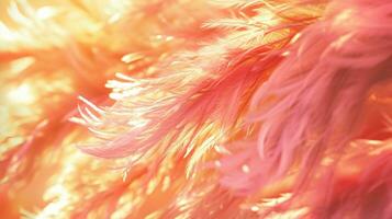 AI generated Peach Fuzz Feathers Close-Up Trending Color Year 2024 photo