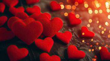 AI generated Red Hearts Symbolizing Love and Valentine's Day photo