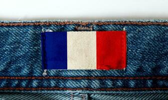 Flag on the label of the jeans photo