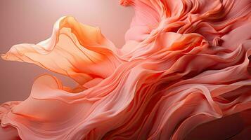 AI generated Abstract Silk Drapery in Peach Fuzz, Color of Elegance. photo