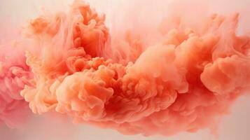 AI generated Soft Peach Clouds Drift in Dreamy Ethereal Abstraction. photo