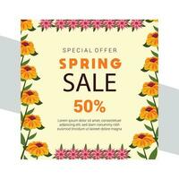 spring sale design template vector