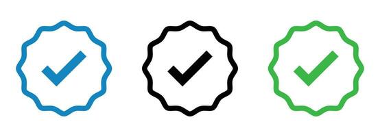 Verified Social Media Badge Icons Set - Symbols for Authenticity and Trust vector