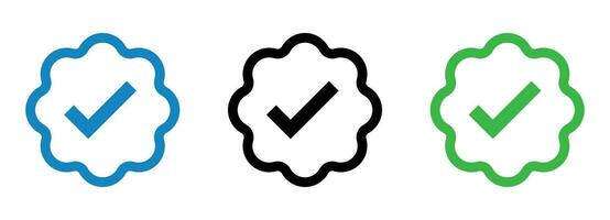 Verified Social Media Badge Icons Set - Symbols for Authenticity and Trust vector