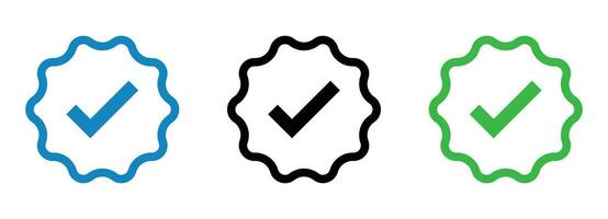 Verified Social Media Badge Icons Set - Symbols for Authenticity and Trust vector