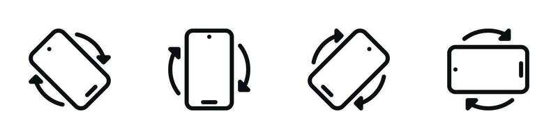 Smartphone Screen Orientation Icons - Landscape, Portrait, Auto Rotate Vector Graphics