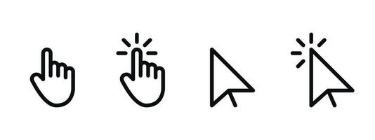 Cursor Click Icon Pack - Pointer, Select, Click Symbols Vector Graphics