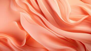 AI generated Abstract Silk Drapery in Peach Fuzz, Color of Elegance. photo