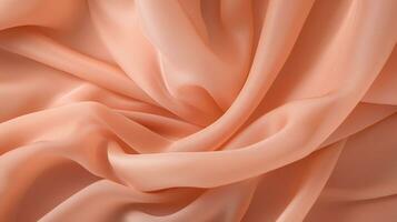 AI generated Abstract Silk Drapery in Peach Fuzz, Color of Elegance. photo