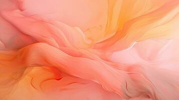 AI generated Abstract Silk Drapery in Peach Fuzz, Color of Elegance. photo