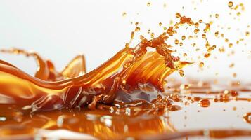 AI generated Glistening Caramel Flowing in a Delicious Golden Wave photo