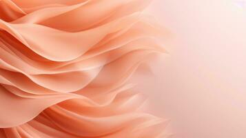 AI generated Abstract Elegance in Flowing Peach Fuzz Fabric Drapery. photo