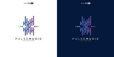 Pulse music player logo element. Logo template electronic music, equalizer, store, audio wave logo design concept. vector