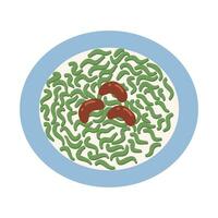 Delicious iced cendol with red beans vector