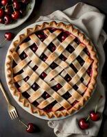 AI generated Moody Cherry Pie with a Crust photo