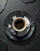 AI generated Chic Black Espresso Cup Set photo