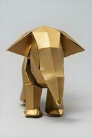 ai generado origami elefante en ligero antecedentes foto