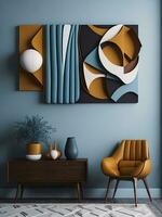 AI generated 3D Wall Art in Colorful Geometric Design photo