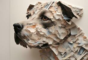 AI generated Detailed Paper Collage Art of a Dog photo