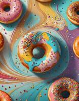 AI generated Colorful, Delicious Donut photo