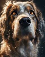 AI generated Hyperrealistic Dog Portrait with Splash Art photo