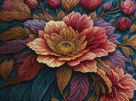 AI generated Embroidery of a Flower photo