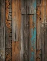 AI generated Aged Wood Planks Texture, Background photo