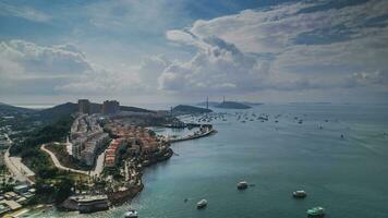Coastal Metropolis, Skyline, Bridge and Boats photo