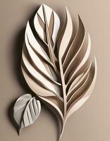 AI generated 3D Abstract Leaf Art photo