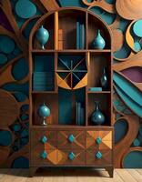 AI generated Modern Elegant Wooden Cabinet photo