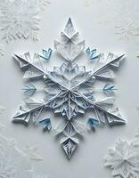 AI generated Detailed Beautiful Paper Snowflake photo