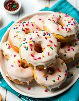 AI generated Donuts with Creme Illustration photo