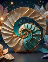 AI generated Colorful Origami Seashell photo