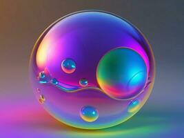 AI generated Bubble abstract 3d render of colorful bubbles abstract background generative ai photo