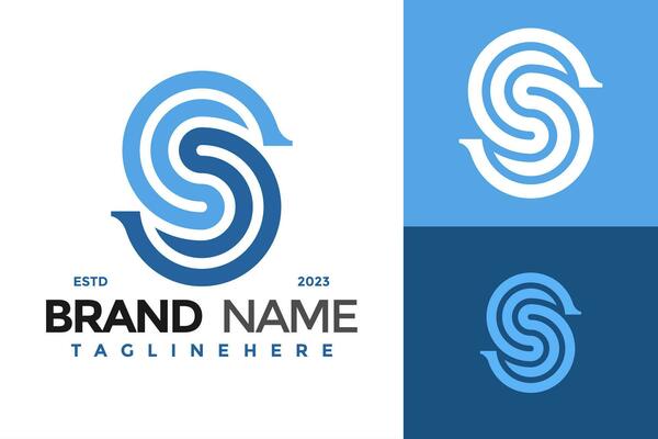 Letter S Lines Monogram Logo design vector symbol icon illustration